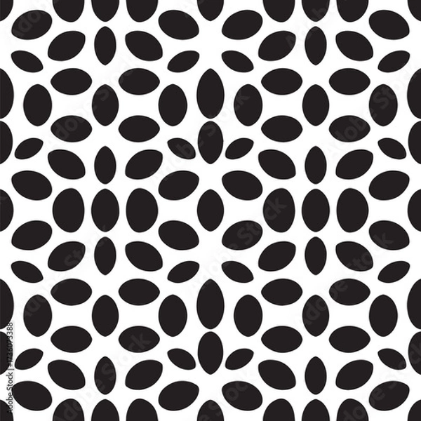 Obraz Abstract Black Oval Geometric Vector Pattern Illustration