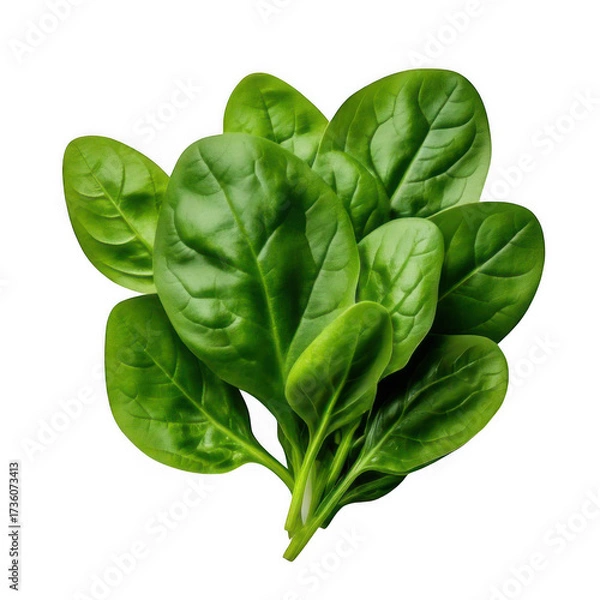 Fototapeta  a group of spinach leaves isolated on white and transparent background