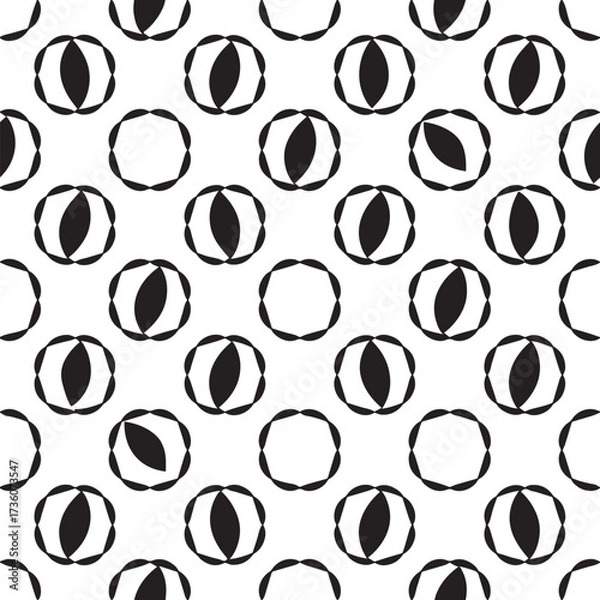 Obraz Abstract Black Oval Geometric Vector Pattern Illustration