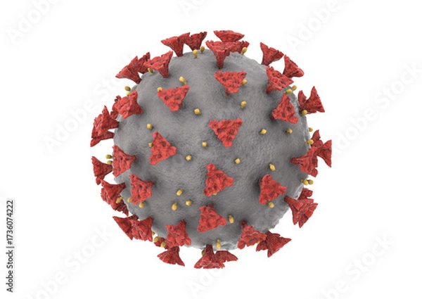 Obraz Coronavirus virion isolated on transparent background rendering