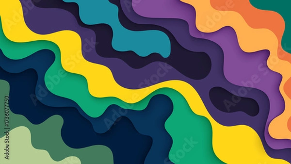 Fototapeta Abstract colorful background with fluid and wavy pattern design