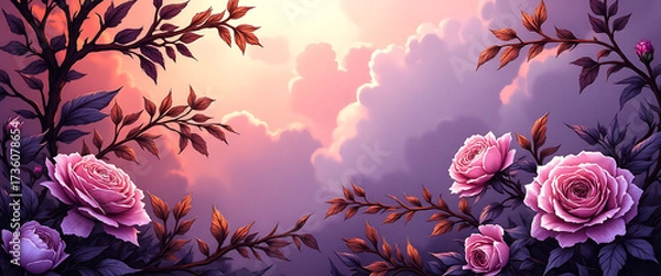 Obraz Luxury floral wallpaper featuring 3D embossed blossoms with gold, silver, and marble textures, elegant botanical mural in rich colors, abstract illustration for art prints, seamless 4K decorative back