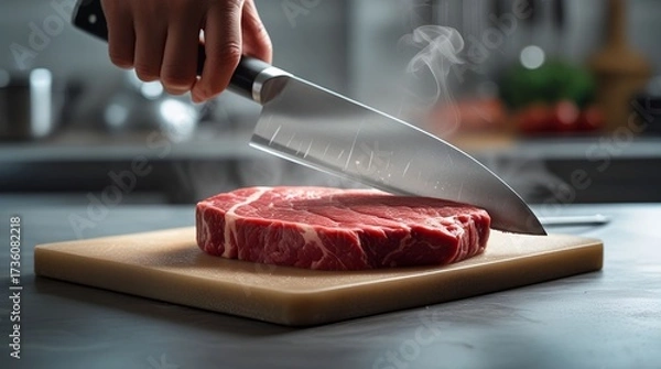 Fototapeta The raw power of cooking, ready to transform into a masterpiece