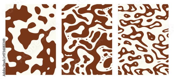 Fototapeta Chocolate background of Modern poster, dynamic splashes and drops. Vector illustration in a flat style of minimalism	