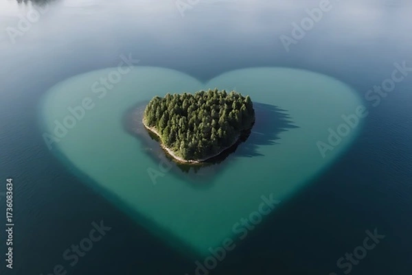 Obraz heart shaped island