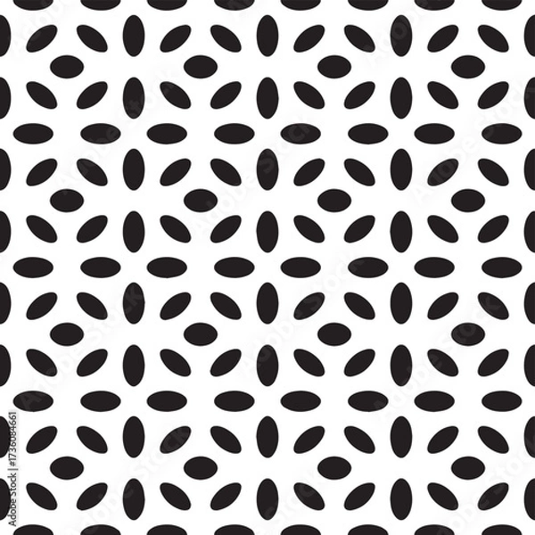 Obraz Abstract Black Oval Geometric Vector Pattern Illustration