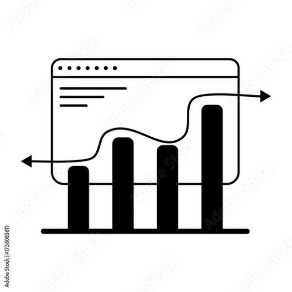 Obraz Line Icon Data Analysis and Growth Statistics