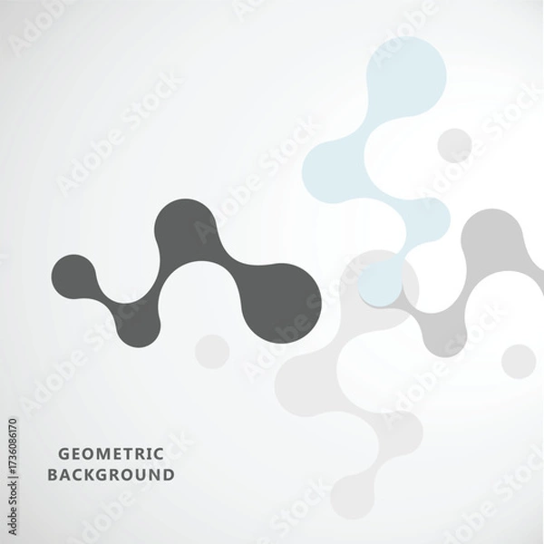 Fototapeta Abstract molecular geometry with fluid shapes. Vector background