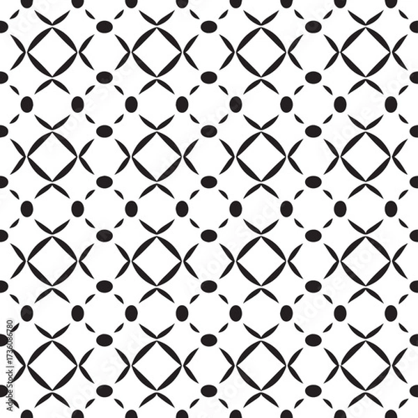 Obraz Abstract Black Oval Geometric Vector Pattern Illustration