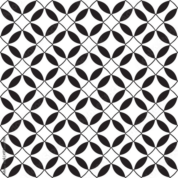 Obraz Abstract Black Oval Geometric Vector Pattern Illustration