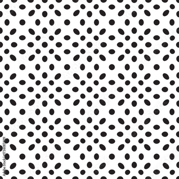 Obraz Abstract Black Oval Geometric Vector Pattern Illustration