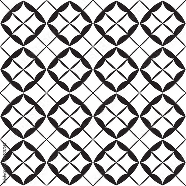 Obraz Abstract Black Oval Geometric Vector Pattern Illustration
