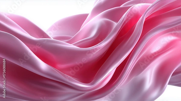 Fototapeta Soft pink fabric waves create serene and elegant atmosphere, showcasing delicate textures and smooth surfaces that evoke sense of calm