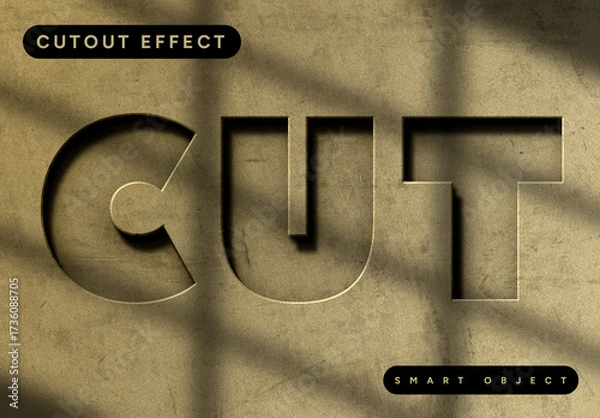 Fototapeta Realistic Cut Out Logo and Text Effect Template for Branding and Creative Design