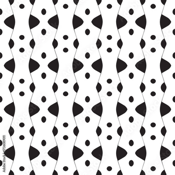 Obraz Abstract Black Oval Geometric Vector Pattern Illustration