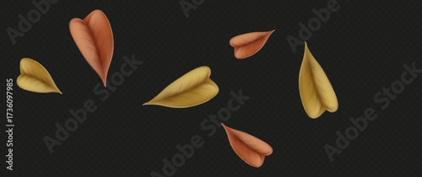 Fototapeta Autumn falling leaves. Flying orange and red leaves from tree. Autumn concept. Vector illustration