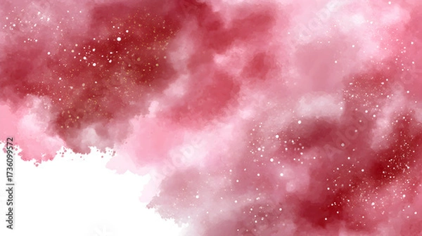 Fototapeta Beautiful abstract background featuring soft pink and red hues with dreamy, watercolor effect, creating serene atmosphere