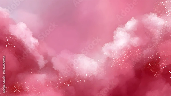 Fototapeta Soft pink clouds blend seamlessly in abstract background, creating dreamy and serene atmosphere
