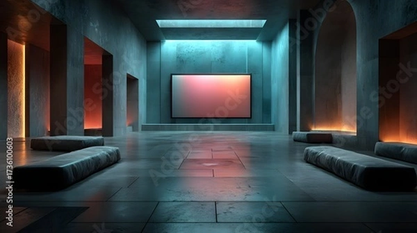 Fototapeta empty entertainment space smart projector modern clean background