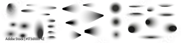 Fototapeta Square and rectangle box shadow effects. Realistic overlay and transparent shadows vector set, shades falling from objects on floor with soft black edges and dark corners, transparent background