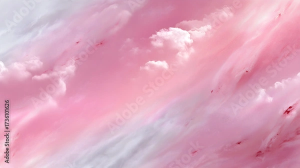Fototapeta Soft pink abstract background with wispy clouds creates serene and dreamy atmosphere, perfect for various design projects