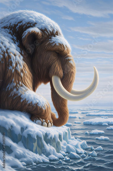 Obraz 流氷で眠るマンモス