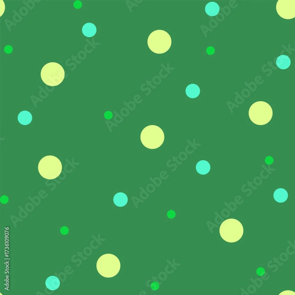 Fototapeta Polka dot on green seamless pattern