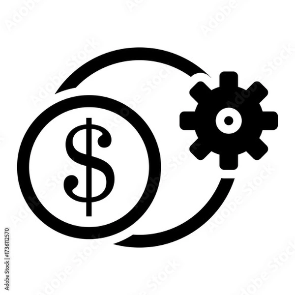 Obraz Money Exchange and Settings Icon