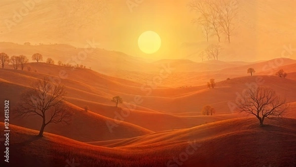 Fototapeta sunset in the mountains