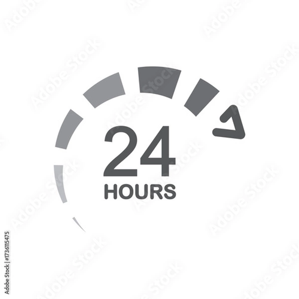 Fototapeta 24 hours icon. Twenty four hours , Vector, Illustration.	