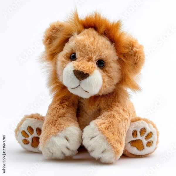 Fototapeta A cute and cuddly lion cub plush toy