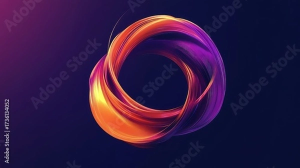 Fototapeta Abstract swirling gradient ring with vibrant colors