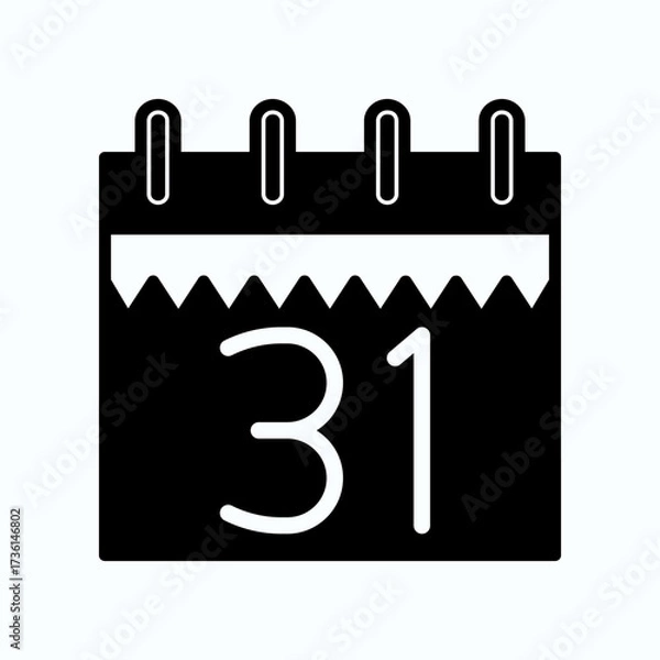 Obraz Illustration of a Minimalist Calendar Showing the 31st Day of the Month