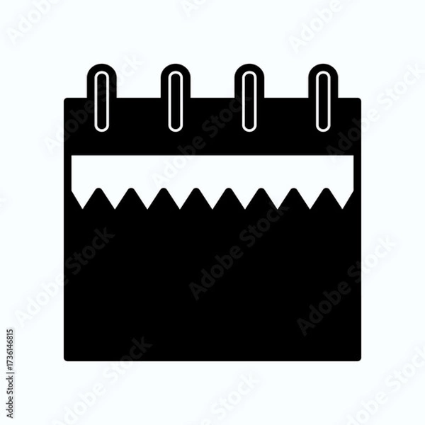 Obraz Calendar Icon With Ring Binder On White Background For Scheduling, Planning, And Organization