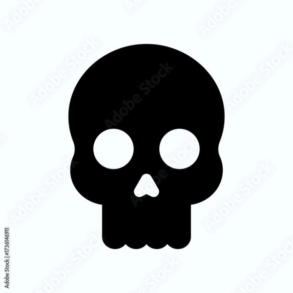 Obraz Black Skull Icon Illustration For Halloween, Gothic Design, And Graphic Content