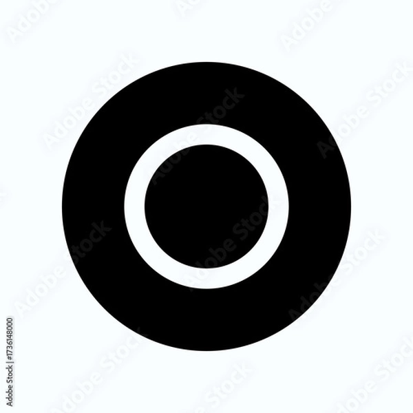 Obraz Abstract Black Target Ring With Concentric Circles On Light Background