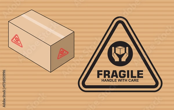 Fototapeta rubber stamp with word fragile inside,vector illustration