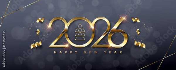 Fototapeta 2026 Happy New Year Greeting Card