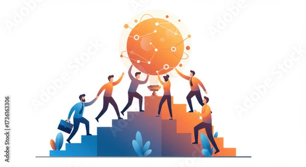 Obraz Collaborative Team Elevating Digital Innovation Towards Business Growth and Success