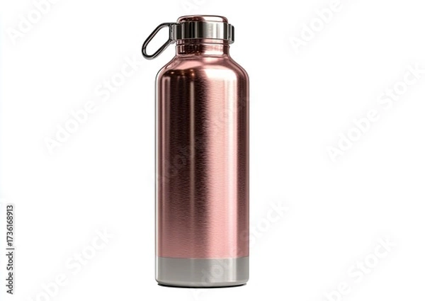 Fototapeta Rose gold metal water bottle with carrying loop