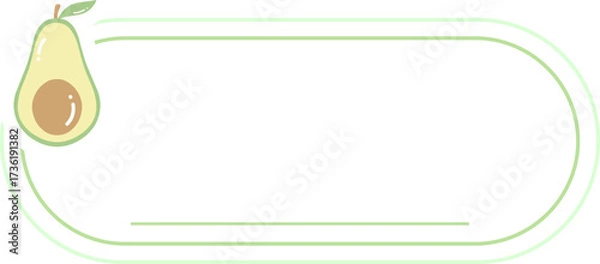 Fototapeta Cute Fruit Label Name Tag Frame Sweet Text Box