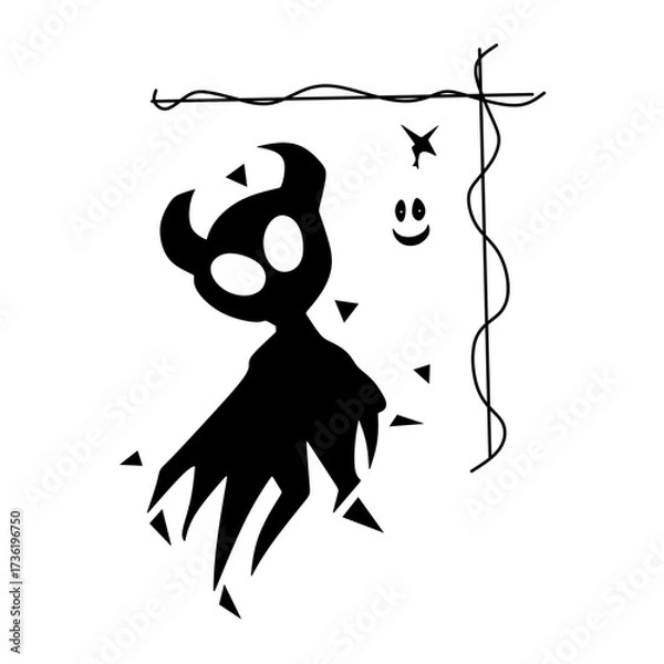 Obraz cute black devil character vector