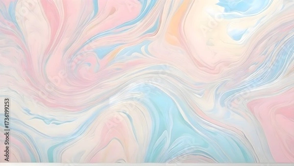 Fototapeta Picture of a painting hanging on a wall, showing artistic brushstrokes, colors, textures, and composition in a contemporary interior setting with natural lighting