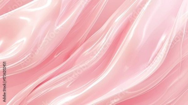 Fototapeta A close-up of pink lipstick flowing in a wavy pattern on a solid color background, together creating an elegant and luxurious atmosphere, suitable for beauty or cosmetics themes.