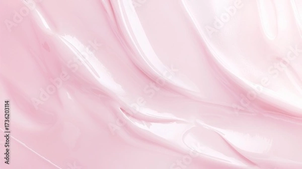 Fototapeta A close-up of pink lipstick flowing in a wavy pattern on a solid color background, together creating an elegant and luxurious atmosphere, suitable for beauty or cosmetics themes.