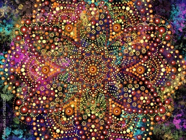 Obraz Beautiful colorful wallpaper background print with mandala bright art decor design	