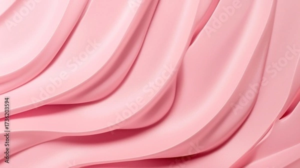 Fototapeta A close-up of pink lipstick flowing in a wavy pattern on a solid color background, together creating an elegant and luxurious atmosphere, suitable for beauty or cosmetics themes.