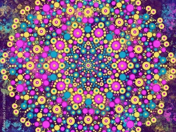 Obraz Beautiful colorful wallpaper background print with mandala bright art decor design	