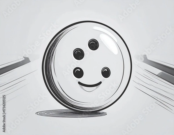 Fototapeta Smiling bowling ball on lanes