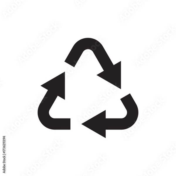 Fototapeta Universal Recycling Arrows Loop Solid Symbol